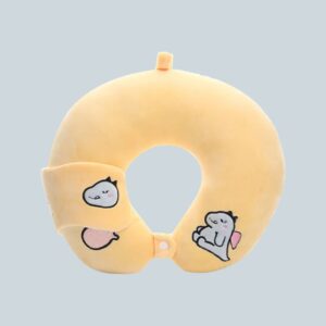 Cute design soft cartoon U-shaped neck pillow for sleeping
